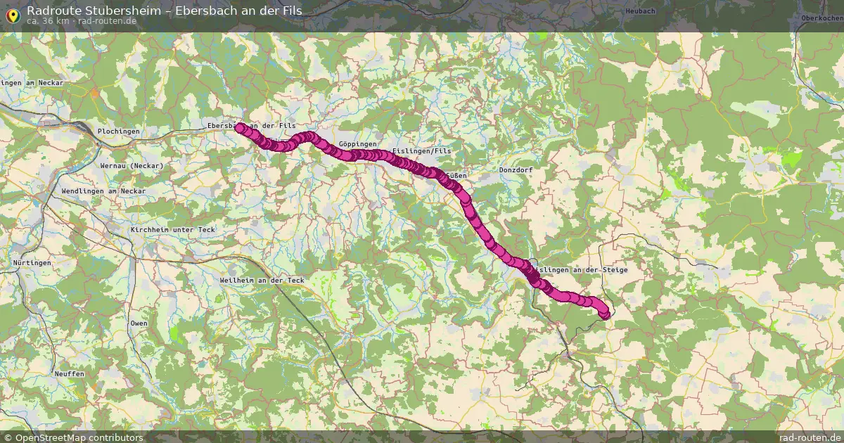 Fahrradroute Stubersheim – Ebersbach An Der Fils (35 km) – Rad-Routen.de