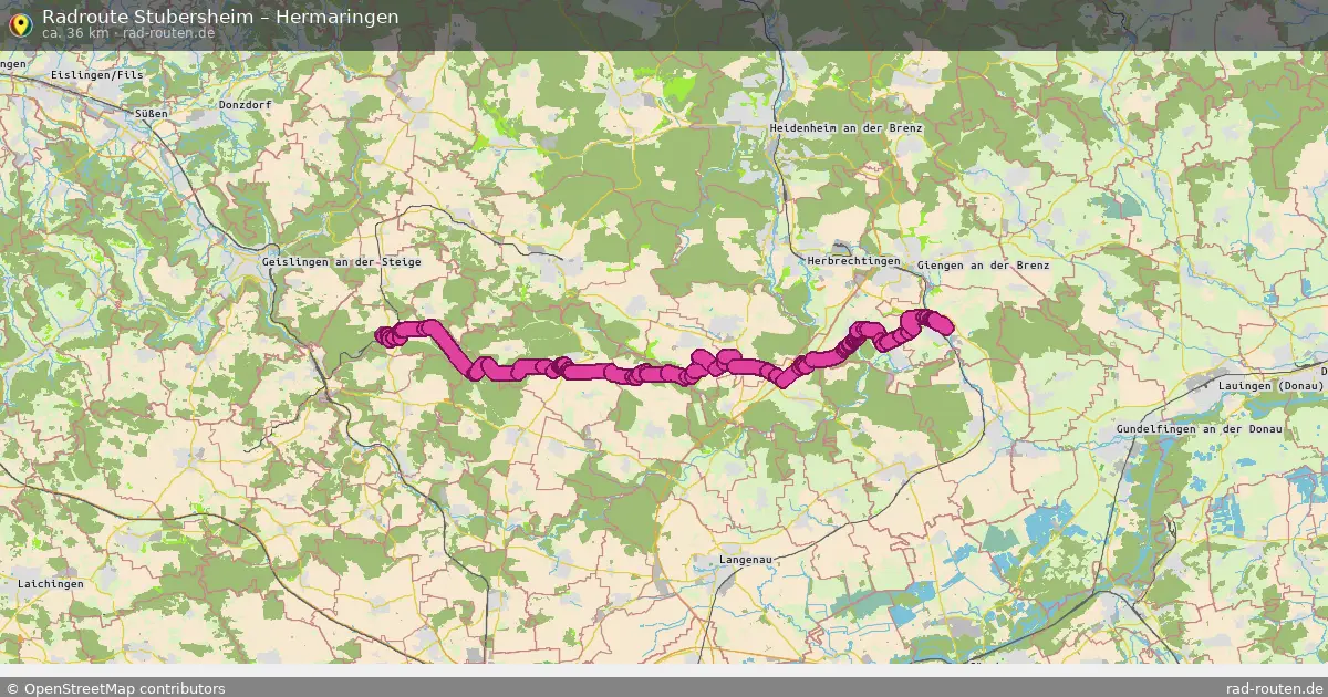 Fahrradroute Stubersheim – Hermaringen (36 km) – Rad-Routen.de