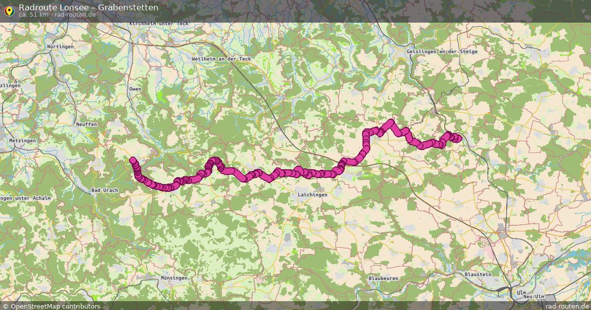 Fahrradroute Lonsee – Grabenstetten