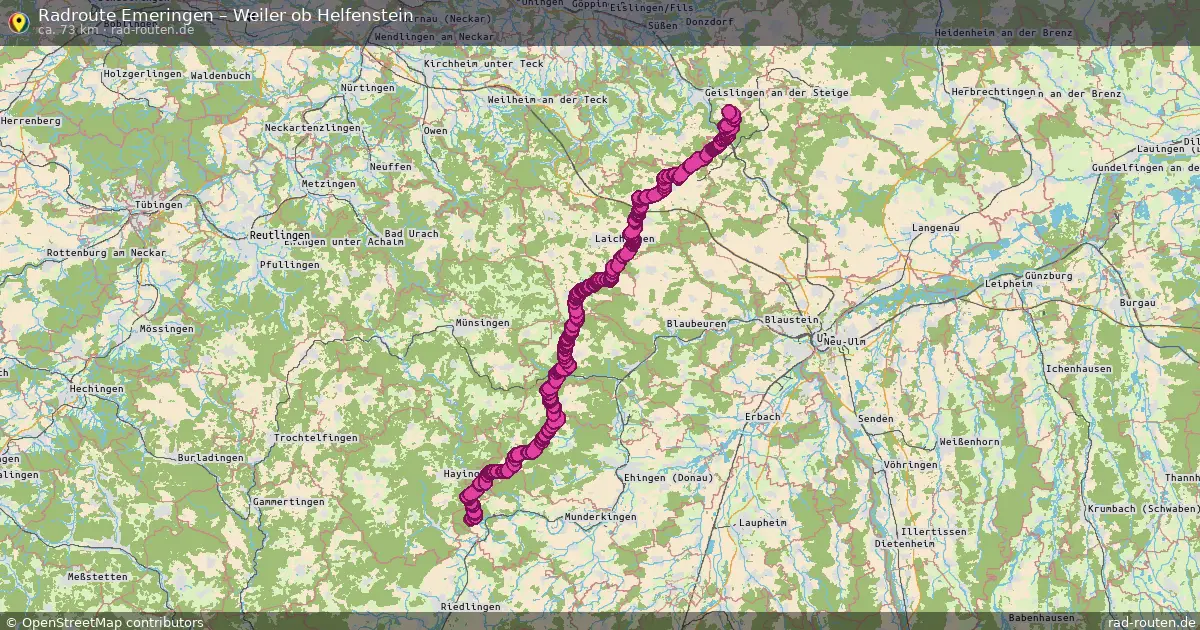 Fahrradroute Emeringen – Weiler Ob Helfenstein (73 km) – Rad-Routen.de