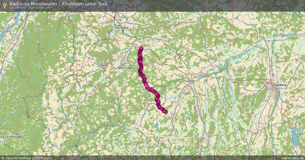 Fahrradroute Moosbeuren – Kirchheim Unter Teck (78 km) – Rad-Routen.de
