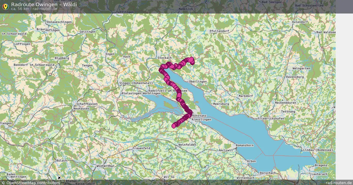 Fahrradroute Owingen – Wäldi (56 km) – Rad-Routen.de