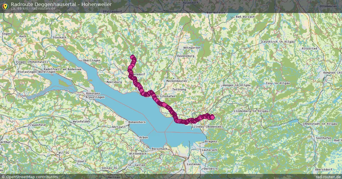 Fahrradroute Deggenhausertal – Hohenweiler (49 km) – Rad-Routen.de