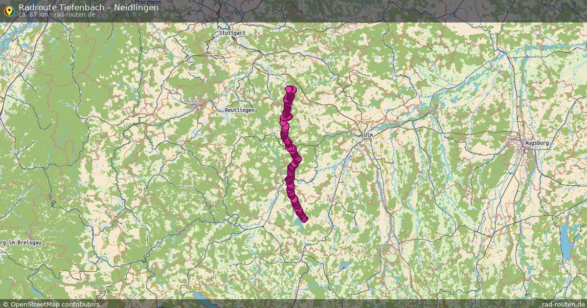 Fahrradroute Tiefenbach – Neidlingen (81 km) – Rad-Routen.de