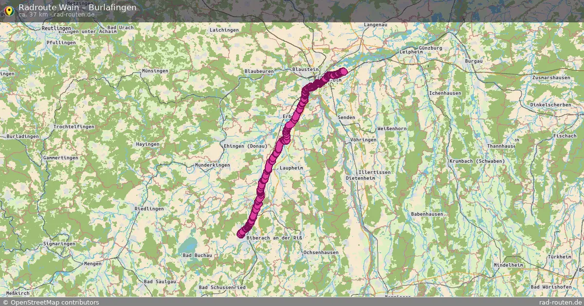 Fahrradroute Wain – Burlafingen