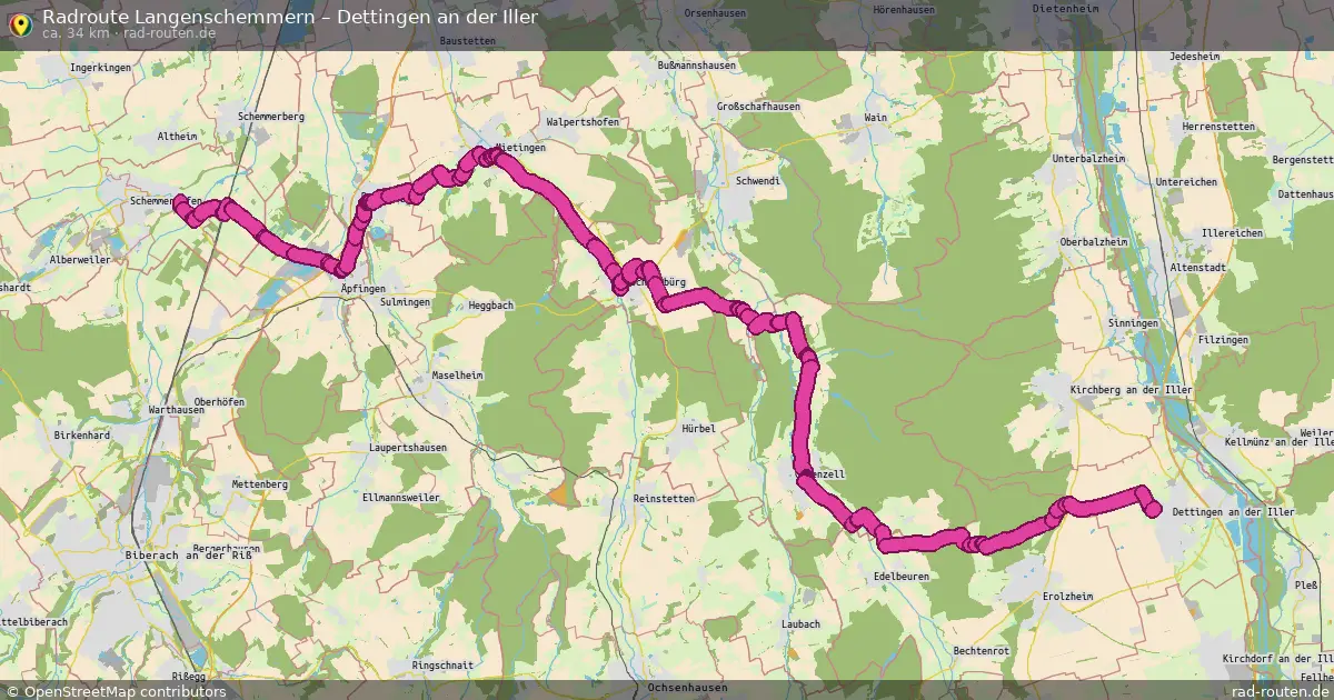 Fahrradroute Langenschemmern – Dettingen An Der Iller