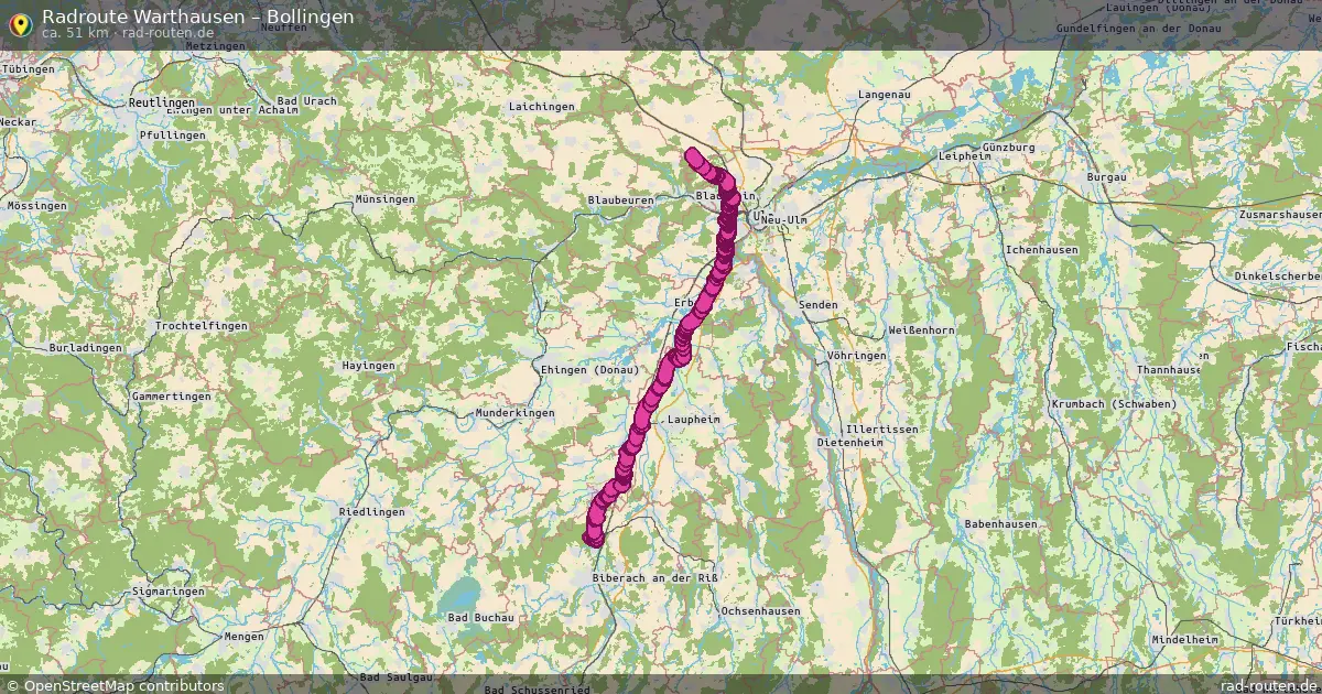 Fahrradroute Warthausen – Bollingen