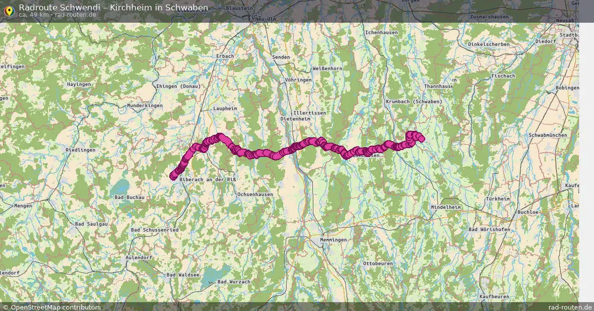 Fahrradroute Reinstetten – Kirchheim In Schwaben (52 km) – Rad-Routen.de