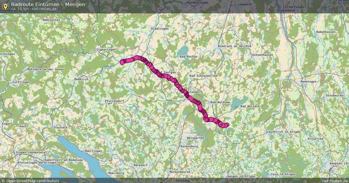 Fahrradroute Eintürnen – Mengen (58 km) – Rad-Routen.de