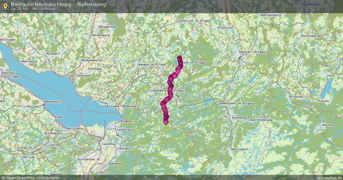 Fahrradroute Neutrauchburg – Riefensberg (34 km) – Rad-Routen.de