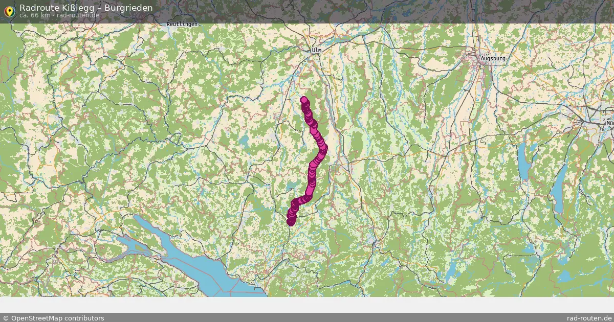 Fahrradroute Kißlegg – Burgrieden (66 km) – Rad-Routen.de
