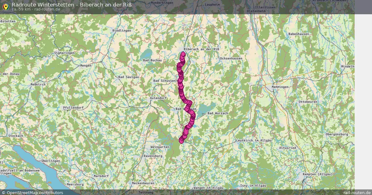 Fahrradroute Winterstetten – Biberach An Der Riß (59 km) – Rad-Routen.de