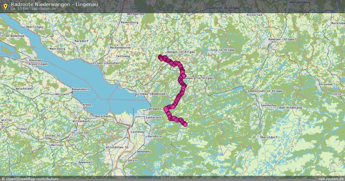 Fahrradroute Niederwangen – Lingenau (53 km) – Rad-Routen.de
