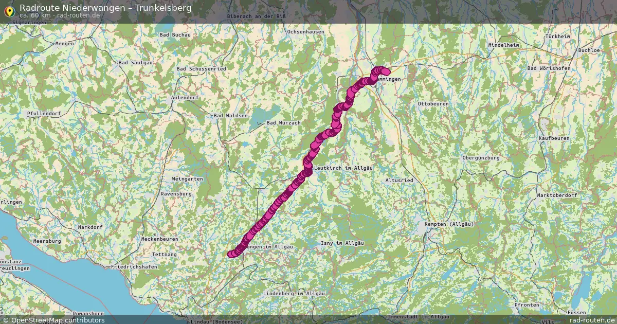 Fahrradroute Niederwangen – Trunkelsberg (60 km) – Rad-Routen.de