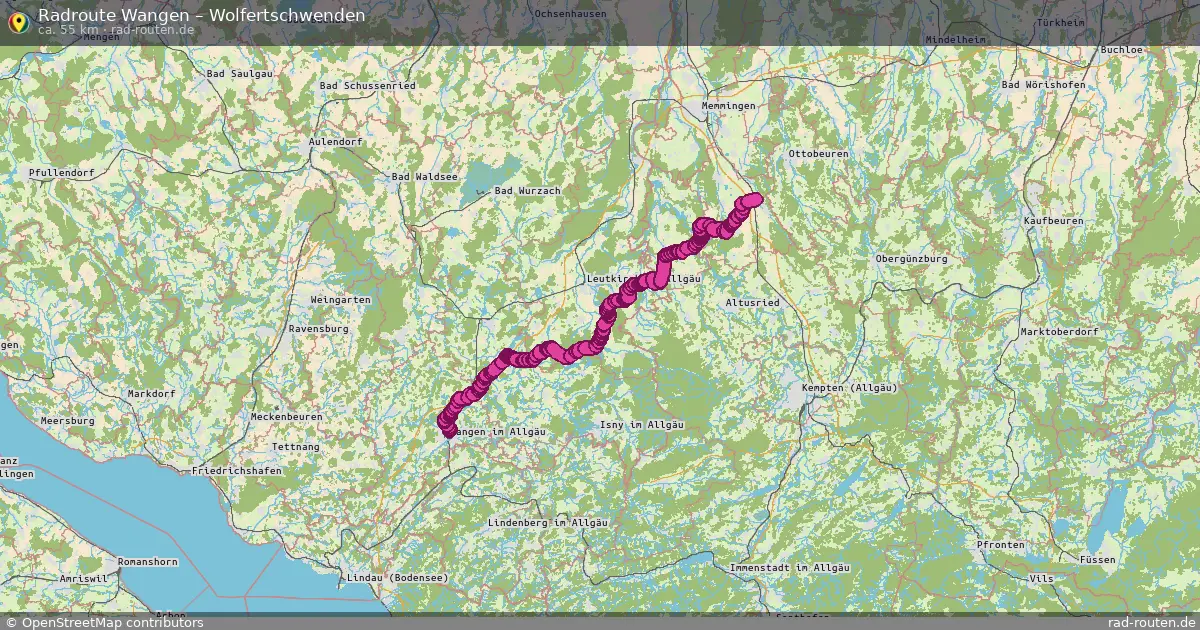 Fahrradroute Wangen – Wolfertschwenden (55 km) – Rad-Routen.de