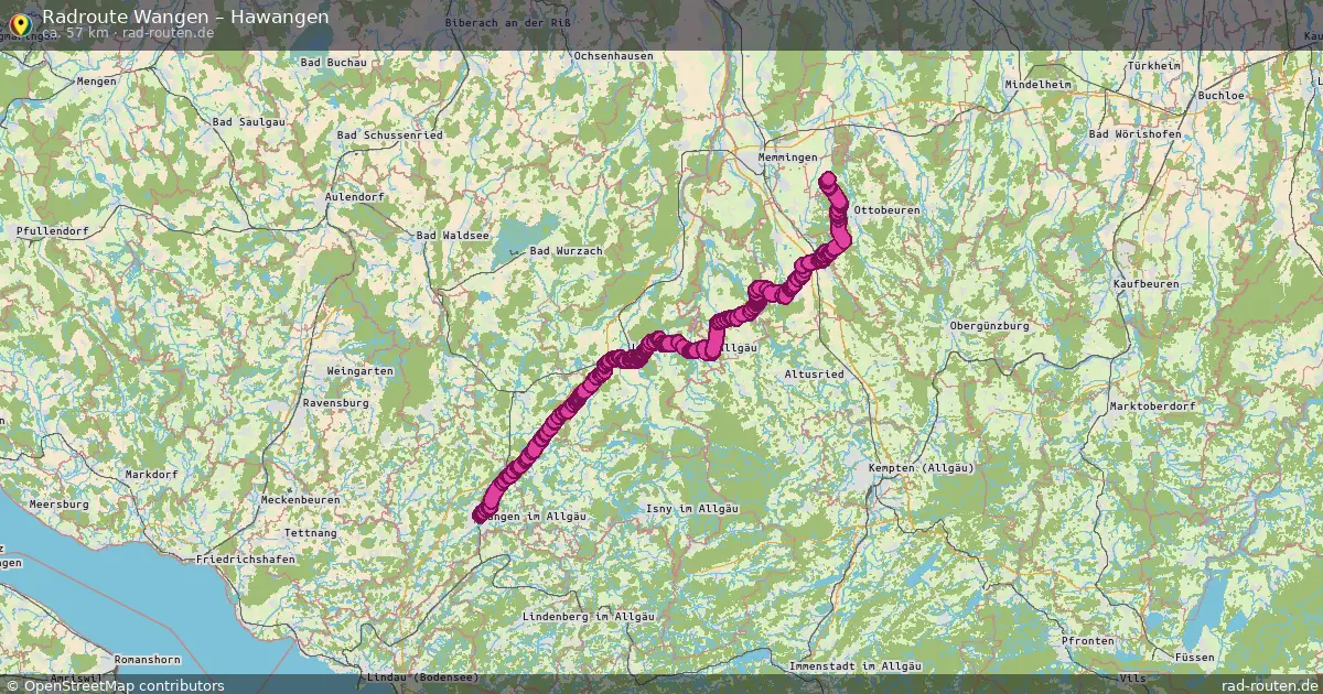 Fahrradroute Wangen – Hawangen (57 km) – Rad-Routen.de