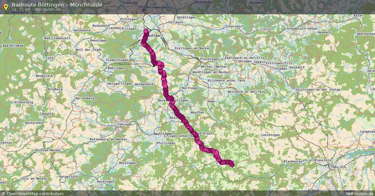 Fahrradroute Böttingen – Mönchhalde