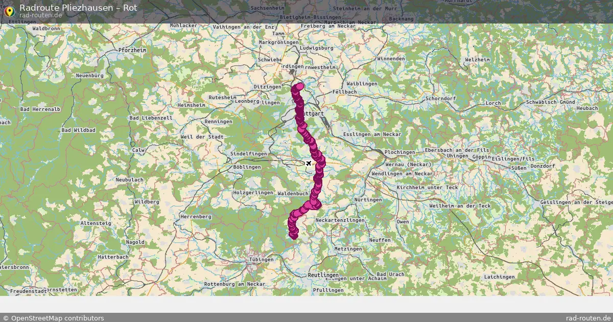 Fahrradroute Pliezhausen – Rot (43 km) – Rad-Routen.de