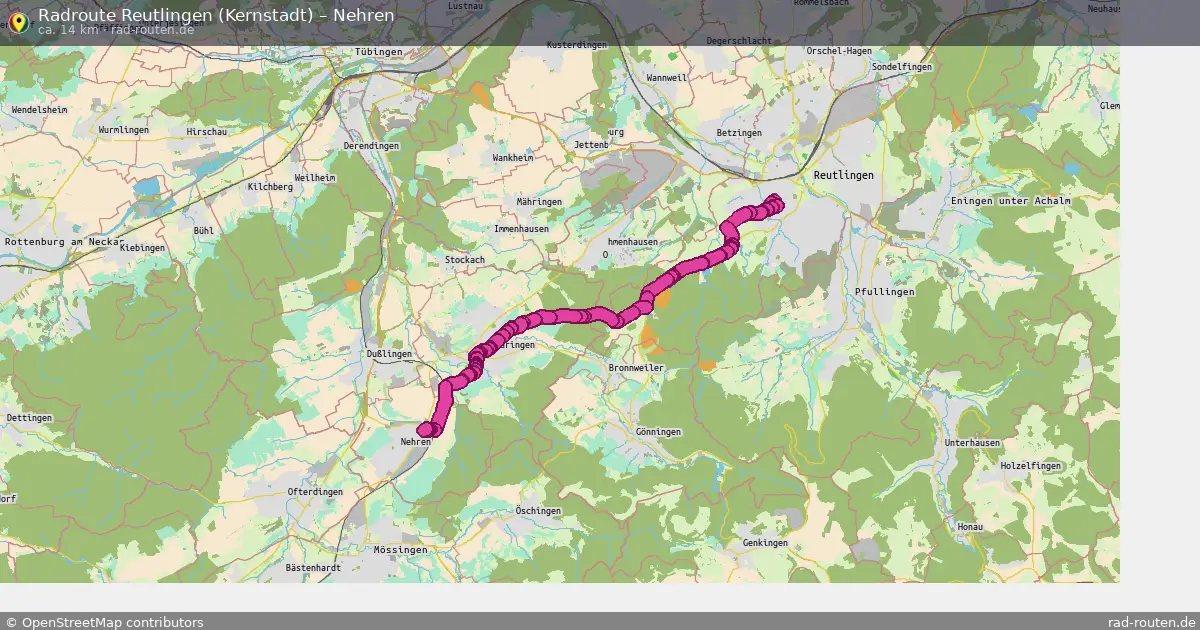Radtour Reutlingen (Kernstadt) – Nehren