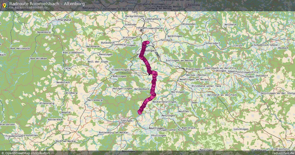 Fahrradroute Rommelsbach – Altenburg (43 km) – Rad-Routen.de