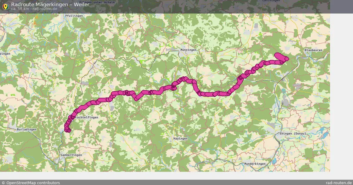Fahrradroute Mägerkingen – Weiler (58 km) – Rad-Routen.de