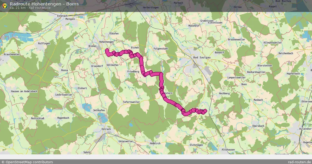 Fahrradroute Hohentengen – Boms (21 km) – Rad-Routen.de