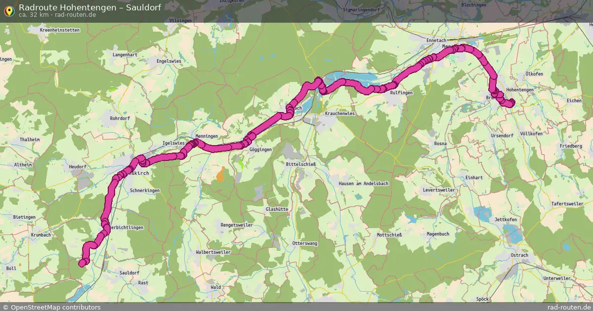 Fahrradroute Hohentengen – Sauldorf (32 km) – Rad-Routen.de