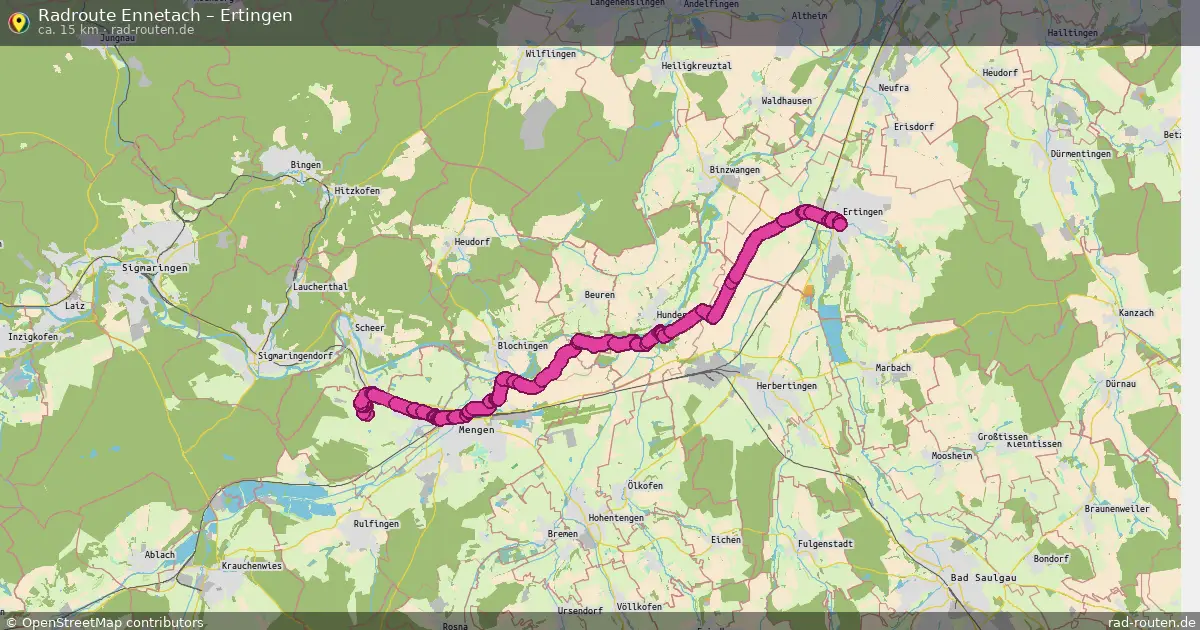 Fahrradroute Ennetach – Ertingen (15 km) – Rad-Routen.de