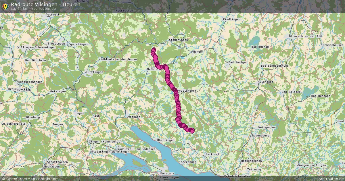 Fahrradroute Vilsingen – Beuren (42 km) – Rad-Routen.de