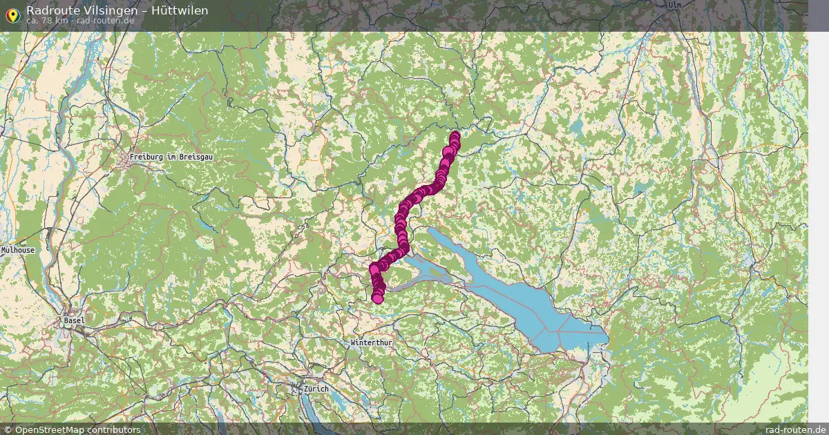 Fahrradroute Vilsingen – Hüttwilen (76 km) – Rad-Routen.de