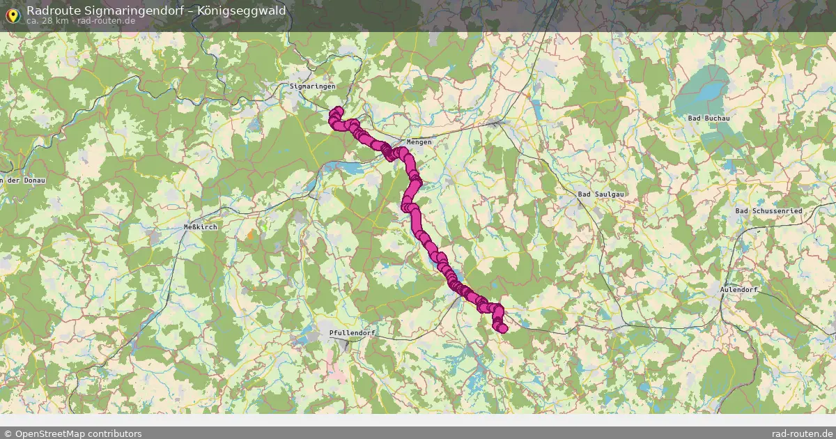 Fahrradroute Sigmaringendorf – Königseggwald (28 km) – Rad-Routen.de