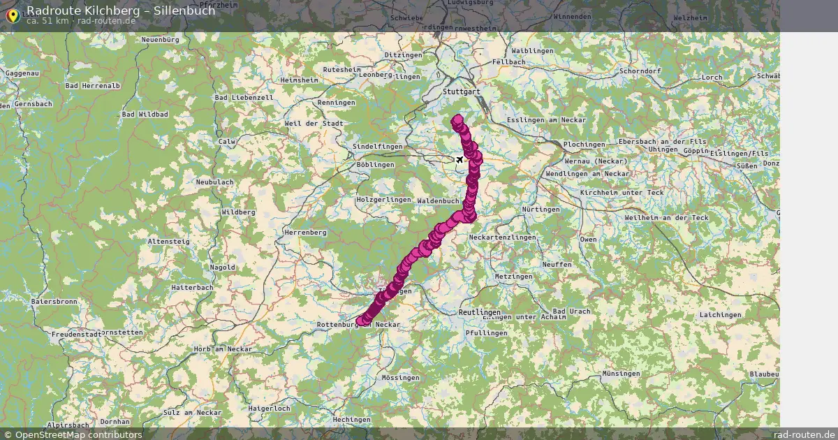 Fahrradroute Kilchberg – Sillenbuch (51 km) – Rad-Routen.de