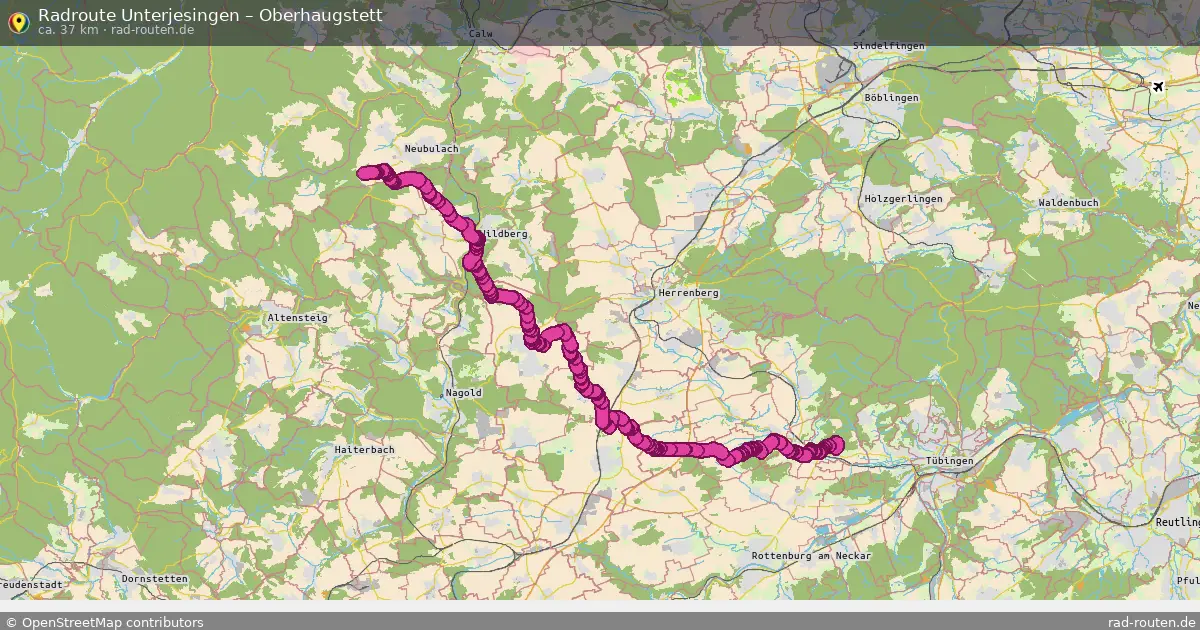 Fahrradroute Unterjesingen – Oberhaugstett