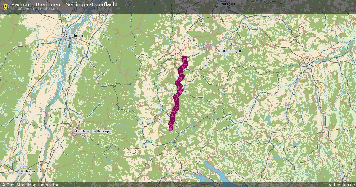 Fahrradroute Bieringen – Seitingen-Oberflacht (68 km) – Rad-Routen.de