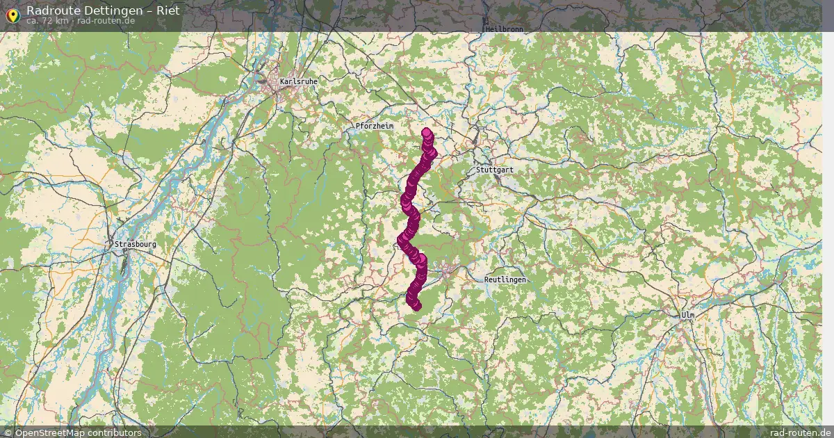 Fahrradroute Dettingen – Riet (73 km) – Rad-Routen.de