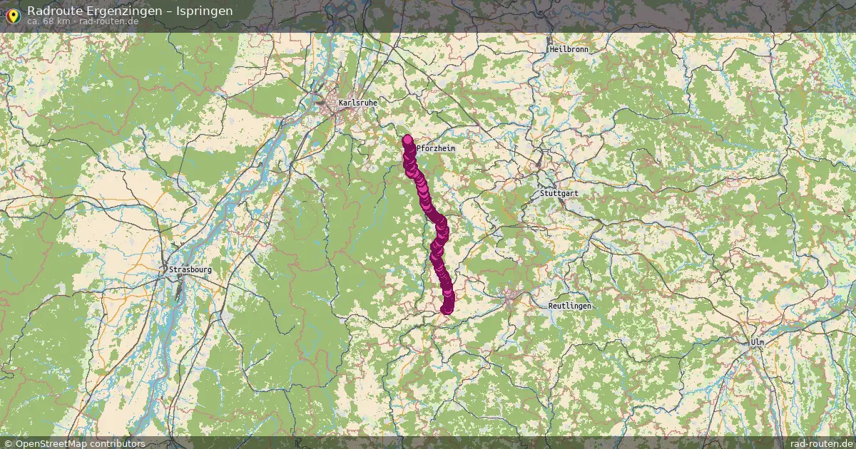 Fahrradroute Ergenzingen – Ispringen (68 km) – Rad-Routen.de