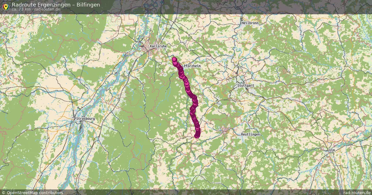Fahrradroute Ergenzingen – Bilfingen (73 km) – Rad-Routen.de