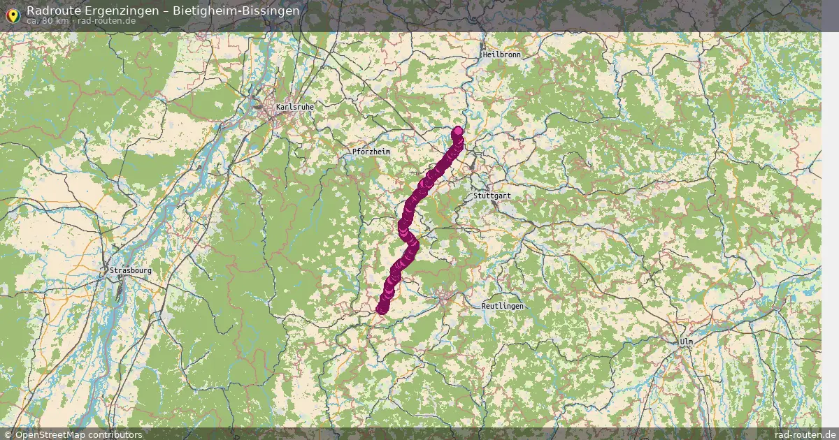 Fahrradroute Ergenzingen – Bietigheim-Bissingen (80 km) – Rad-Routen.de
