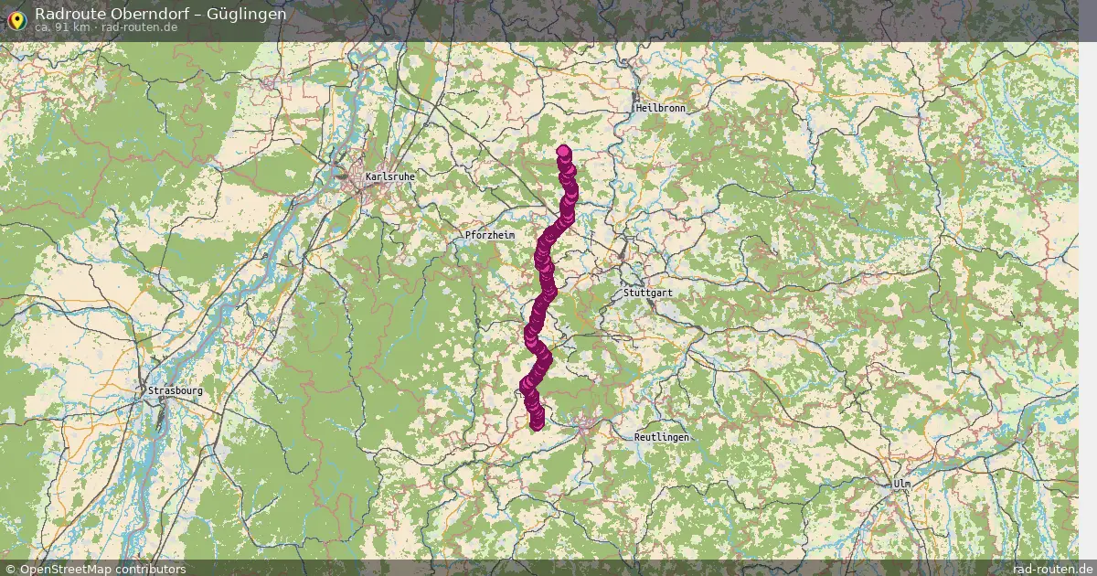 Fahrradroute Oberndorf – Güglingen (91 km) – Rad-Routen.de