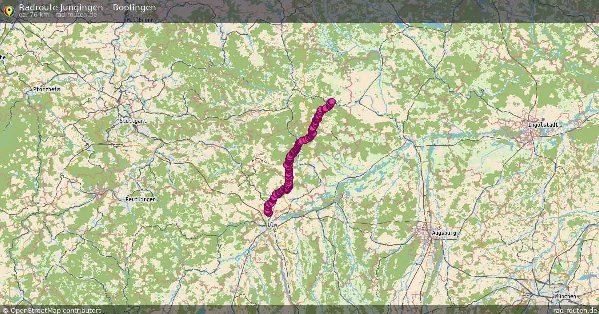 Fahrradroute Jungingen – Bopfingen (76 km) – Rad-Routen.de
