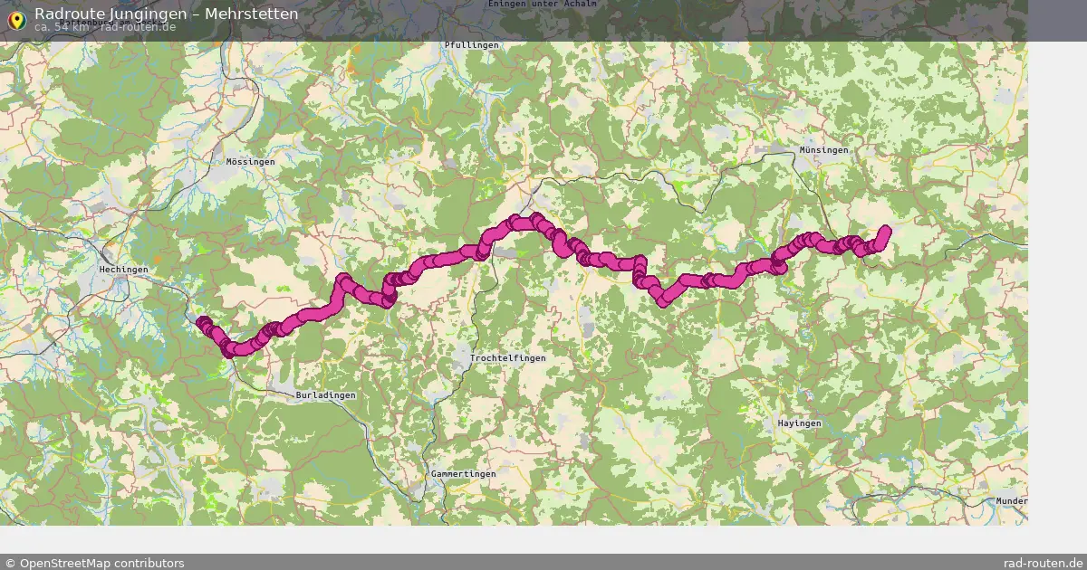 Fahrradroute Jungingen – Mehrstetten (54 km) – Rad-Routen.de