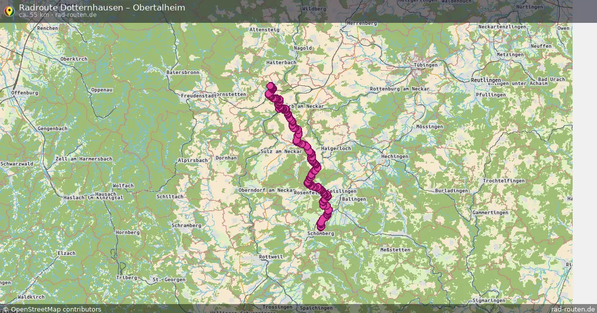 Fahrradroute Dotternhausen – Obertalheim (55 km) – Rad-Routen.de