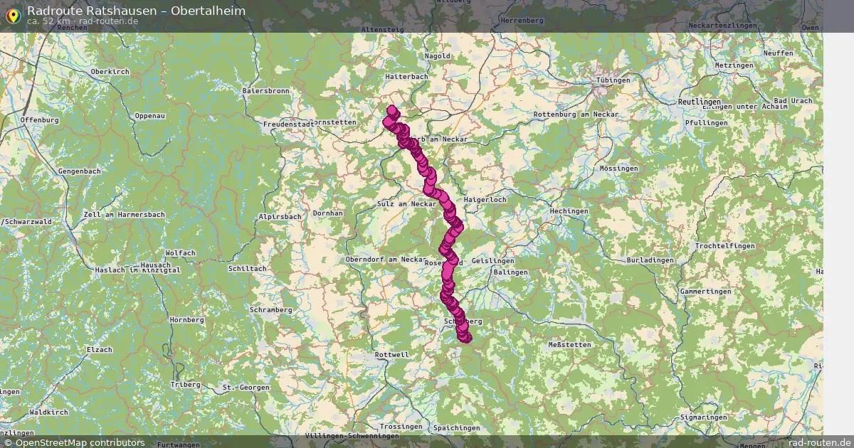 Fahrradroute Ratshausen – Obertalheim (52 km) – Rad-Routen.de