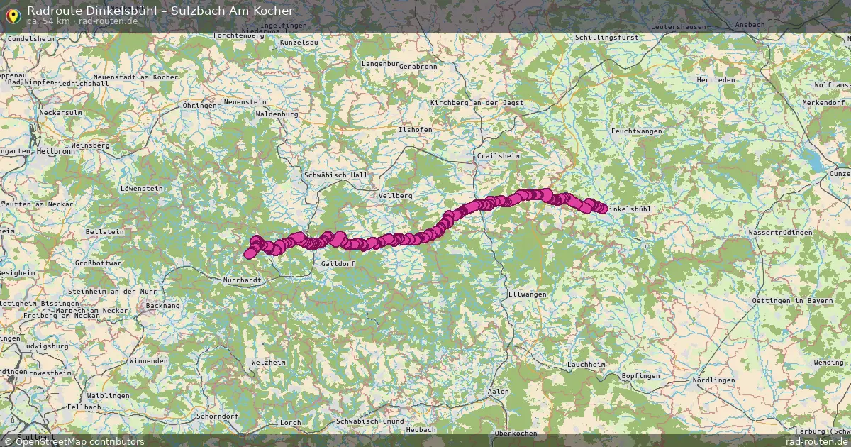 Fahrradroute Dinkelsbühl – Sulzbach Am Kocher (54 km) – Rad-Routen.de