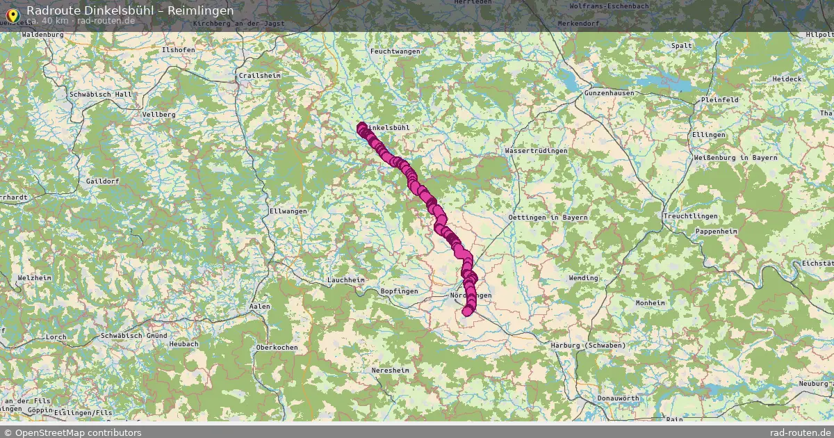 Fahrradroute Dinkelsbühl – Reimlingen (40 km) – Rad-Routen.de