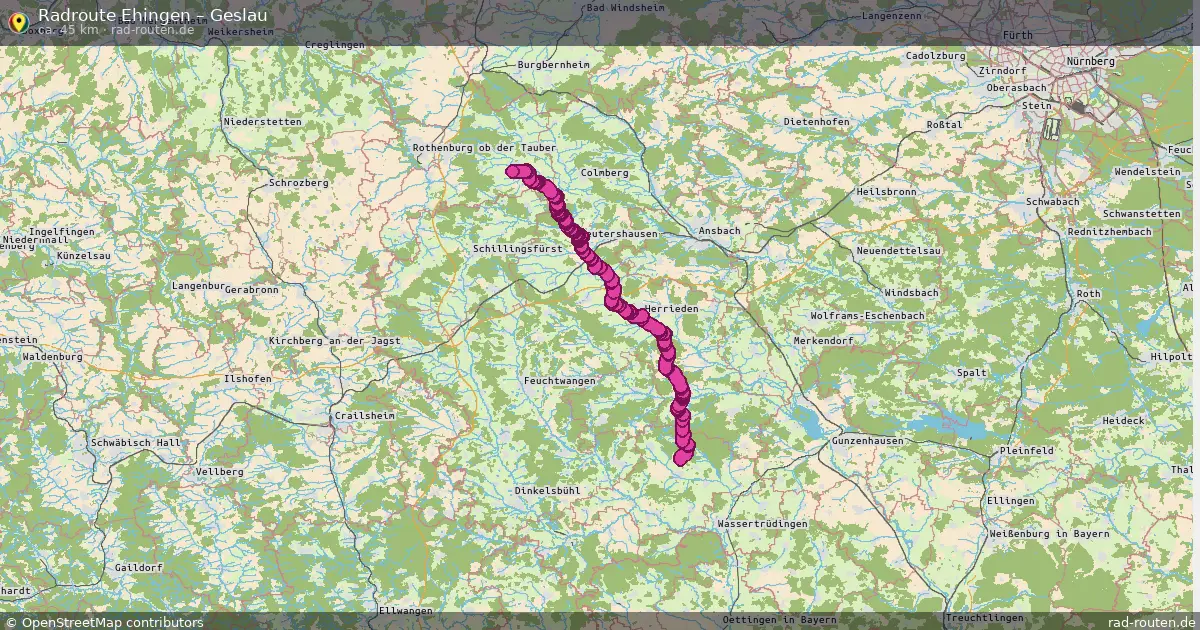 Fahrradroute Ehingen – Geslau (45 km) – Rad-Routen.de
