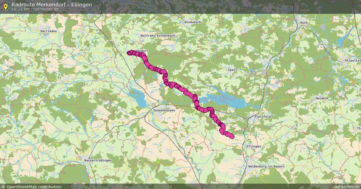 Fahrradroute Merkendorf – Ellingen (29 km) – Rad-Routen.de