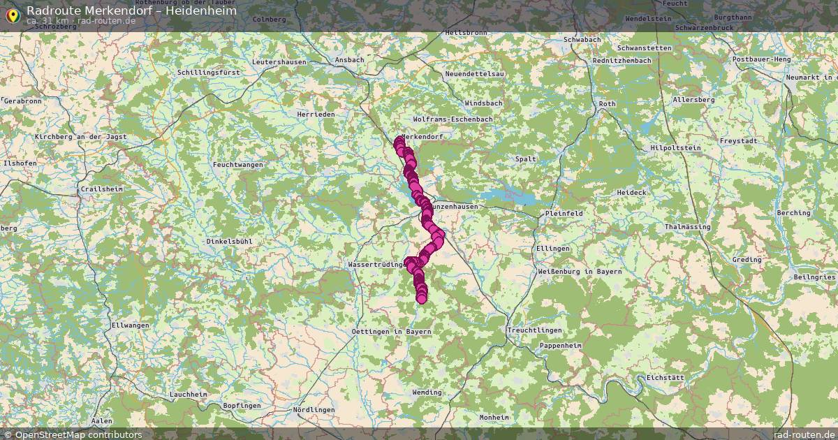 Fahrradroute Merkendorf – Heidenheim