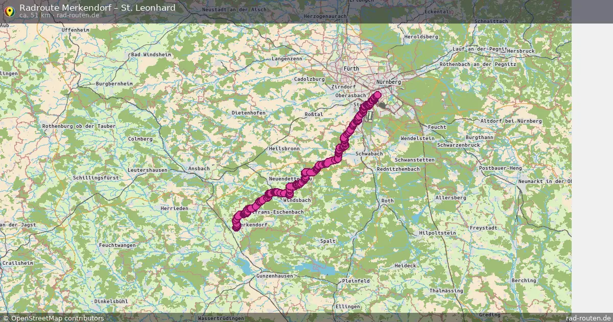 Fahrradroute Merkendorf – Gostenhof (52 km) – Rad-Routen.de
