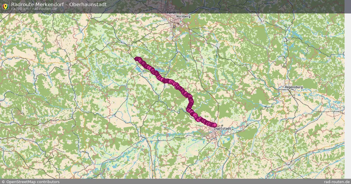 Fahrradroute Merkendorf – Oberhaunstadt (90 km) – Rad-Routen.de